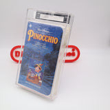 DISNEY MASTERPEICE PINOCCHIO - PROMO SCREENER / DEMO TAPE - IGS GRADED 8 BOX 7.5 SEAL! NEW & Factory Sealed! (VHS)