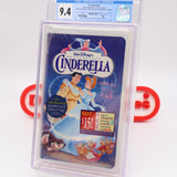 WALT DISNEY'S CINDERELLA - CGC GRADED 9.4 A+! NEW & Factory Sealed w/ Clamshell Case! (VHS)