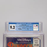 DISNEY'S PINOCCHIO - CGC GRADED 9.2 A+! NEW & Factory Sealed with Authentic H-Overlap Seam! (VHS)