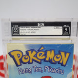 POKEMON: HANG TEN, PIKACHU - IGS GRADED 8.5 BOX & 9.0 SEAL! NEW & Factory Sealed with Authentic V-Overlap Seam! (VHS)