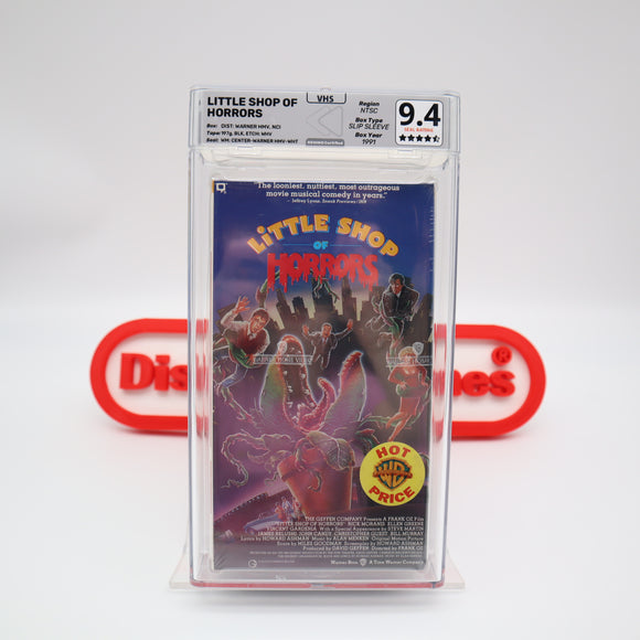 LITTLE SHOP OF HORRORS - REWIND GRADED 9.4 & 4.5-STAR SEAL! NEW & Factory Sealed with Authentic V-Overlap Seam! (VHS)