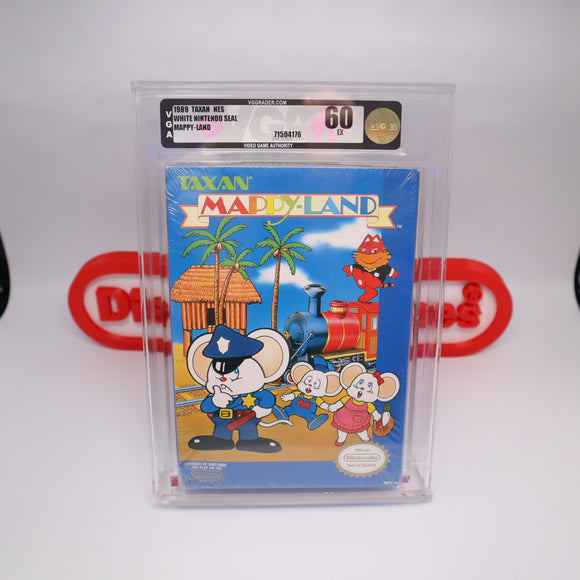MAPPY-LAND / MAPPYLAND - VGA GRADED 60 EX! NEW & Factory Sealed with Authentic H-Seam! (NES Nintendo)