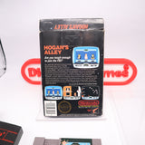 HOGAN'S ALLEY - BLACK BOX GAME - UNPUNCHED HANGTAB, 5 Screw, No Rev-A, 1 Code, Round SOQ! Complete In Box - CIB! (NES Nintendo)