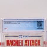 RACKET ATTACK - EARLY Print with "1 or 2 Player" CGC GRADED 8.5 B! NEW & Factory Sealed with Authentic H-Seam! (NES Nintendo)