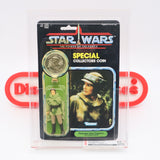 PRINCESS LEIA ORGANA IN COMBAT PONCHO w/ COLLECTOR'S COIN! AFA GRADED 80 NM+ POTF 92 BACK - NEW Authentic & Factory Sealed! (MOC Vintage Star Wars Figure)