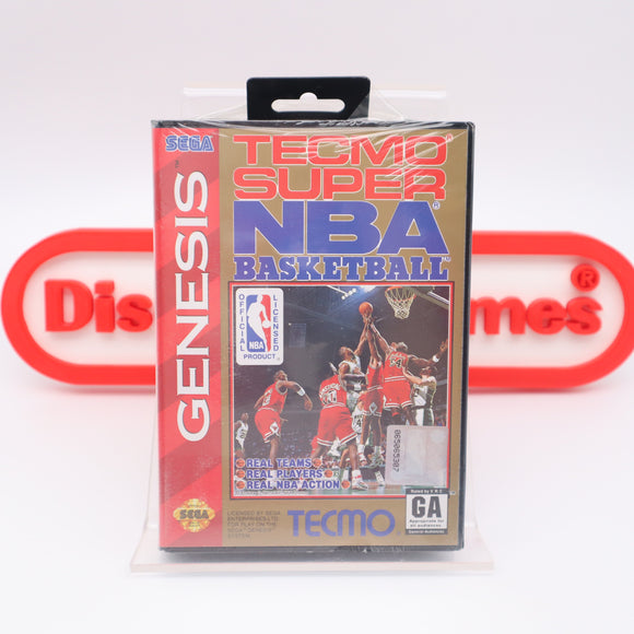 TECMO SUPER NBA BASKETBALL - NEW & Factory Sealed with Authentic Tube Seal! (Sega Genesis)