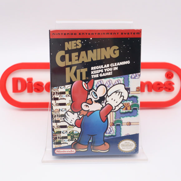 NES CLEANING KIT WITH SUPER MARIO COVER! NEW & Factory Sealed with Authentic 3-Sided Seam! (NES Nintendo)