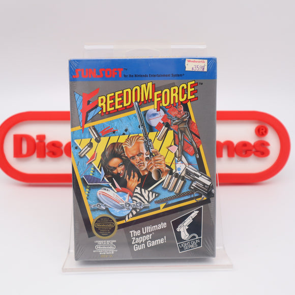 FREEDOM FORCE - ROUND SEAL OF QUALITY! NEW & Factory Sealed with Authentic H-Seam! (NES Nintendo)