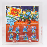 1987 ARMY ANTS: BLUE ARMY GENERAL MC-ANTHER CARDED 8-PACK! CAS GRADED 75! BRAND NEW & FACTORY SEALED!