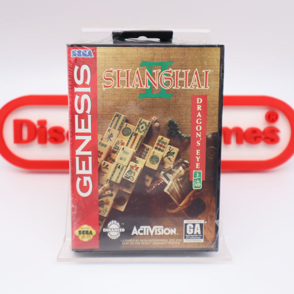 SHANGHAI II 2: DRAGON'S EYE - NEW & Factory Sealed with Authentic V-Overlap Seam! (Sega Genesis)