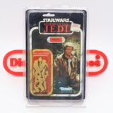 HAN SOLO IN TRENCH COAT - 79 BACK - NEW Authentic & Factory Sealed + STAR CASE! (MOC Vintage Star Wars Figure)
