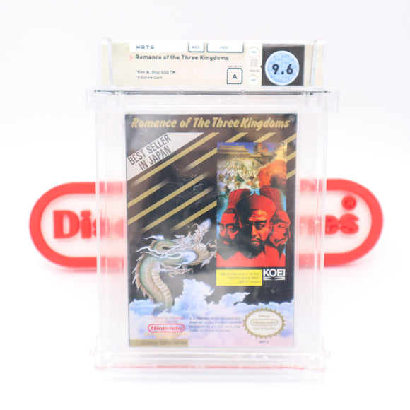 ROMANCE OF THE 3 THREE KINGDOMS - WATA GRADED 9.6 A! NEW & Factory Sealed with Authentic H-Seam! (NES Nintendo)