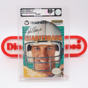JOHN ELWAYS QUARTERBACK FOOTBALL - VGA GRADED 80+ NM SILVER! NEW & Factory Sealed with Authentic H-Seam! (NES Nintendo)