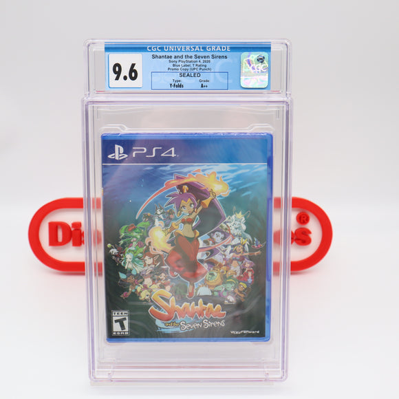 SHANTAE AND THE SEVEN SIRENS - CGC GRADED 9.6 A++! NEW & Factory Sealed! (PS4 PlayStation 4)