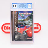 RIDGE RACER LONGBOX - CGC GRADED 9.4 CIB with a 9.9 DISC!! (PS1 PlayStation 1)