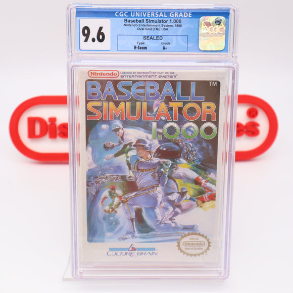 #058 - BASEBALL SIMULATOR 1.000 - CGC GRADED 9.6 A+ (NES Nintendo) - THE DISCOUNTGAMES COLLECTION