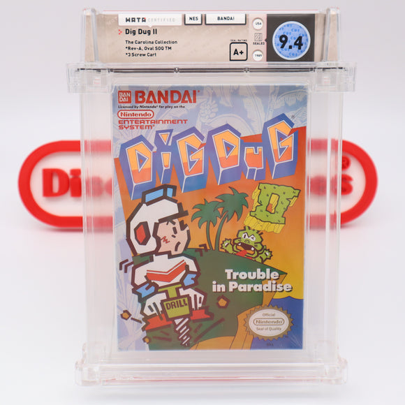 #183 - DIG DUG II - WATA GRADED 9.4 A+ (NES Nintendo) - THE DISCOUNTGAMES COLLECTION