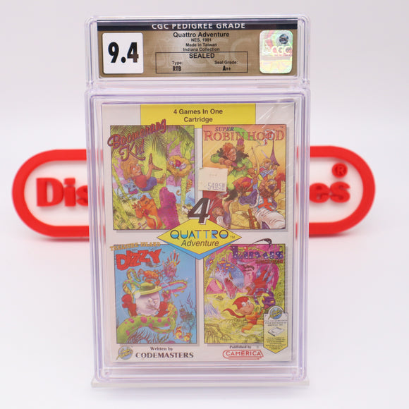#525 - QUATTRO ADVENTURE - CGC GRADED 9.4 A++ (NES Nintendo) - THE DISCOUNTGAMES COLLECTION