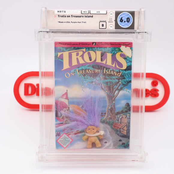 #718 - TROLLS ON TREASURE ISLAND (Purple Hair Variant) - WATA GRADED 6.0 B (NES Nintendo) - THE DISCOUNTGAMES COLLECTION