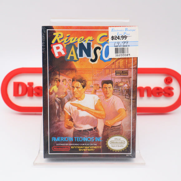 RIVER CITY RANSOM - UNGRADED DALLAS/FORT WORTH - NEW & Factory Sealed with Authentic H-Seam! (NES Nintendo)