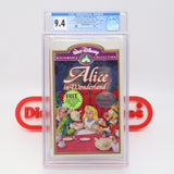 ALICE IN WONDERLAND + AUDIO CASSETTE PACK-IN VARIANT! CGC GRADED 9.4 A+! NEW & Factory Sealed with Authentic 3-Sided Seam! (VHS)