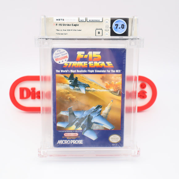 F15 / F-15 STRIKE EAGLE - WATA GRADED 7.0 B! NEW & Factory Sealed with Authentic H-Seam! (NES Nintendo)