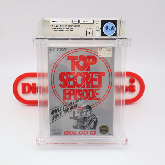 GOLGO 13: TOP SECRET EPISODE - ROUND SOQ VERSION! WATA GRADED 9.6 A! NEW & Factory Sealed with Authentic H-Seam! (NES Nintendo)