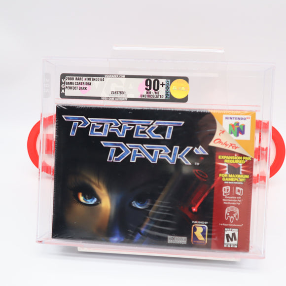 PERFECT DARK - VGA GRADED 90+ MINT GOLD UNCIRCULATED! NEW & Factory Sealed with Authentic V-Overlap Seam! (N64 Nintendo 64)