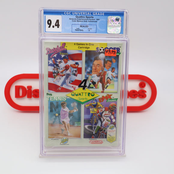 QUATTRO SPORTS (4 in 1) - CGC GRADED 9.4 A! NEW & Factory Sealed with Authentic 3-Sided Seam! (NES Nintendo)