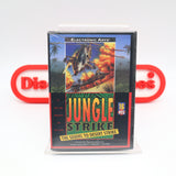 JUNGLE STRIKE: THE SEQUEL TO DESERT STRIKE (EARLY CLAMSHELL VARIANT!) NEW & Factory Sealed with Authentic V-Overlap Seam! (Sega Genesis)