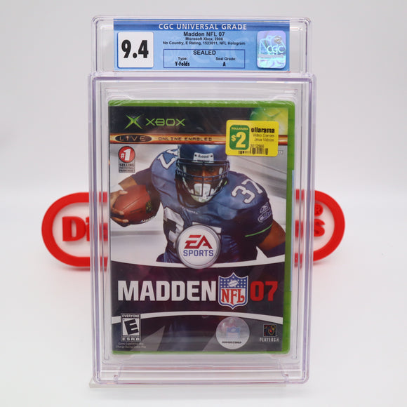 MADDEN NFL 07 2007 - CGC GRADED 9.4 A! NEW & Factory Sealed! (XBOX) Shaun Alexander Cover!