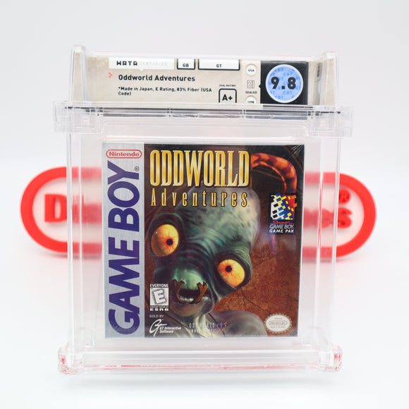 ODD WORLD / ODDWORLD ADVENTURES - WATA GRADED 9.8 A+! NEW & Factory Sealed with Authentic H-Seam! (Game Boy Original)