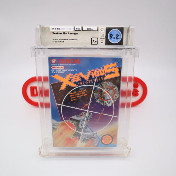 XEVIOUS: THE AVENGER - ROUND SOQ! WATA GRADED 9.2 A+! NEW & Factory Sealed with Authentic H-Seam! (NES Nintendo)