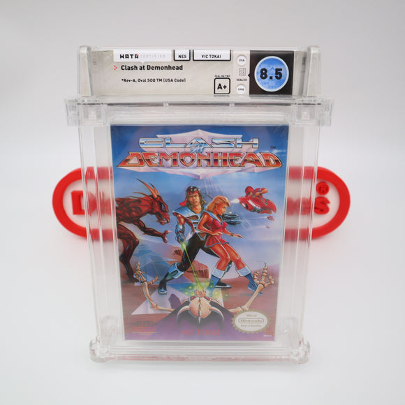 CLASH AT DEMONHEAD - WATA GRADED 8.5 A+! NEW & Factory Sealed with Authentic H-Seam! (NES Nintendo)