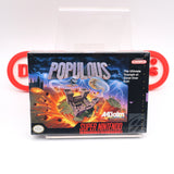 POPULOUS: GOOD OVER EVIL - NEW & Factory Sealed with Authentic V-Seam! (SNES Super Nintendo)