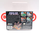 POPULOUS: GOOD OVER EVIL - NEW & Factory Sealed with Authentic V-Seam! (SNES Super Nintendo)