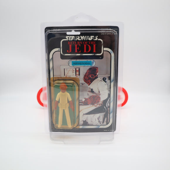 ADMIRAL ACKBAR - 65 BACK - NEW Authentic & Factory Sealed + STAR CASE! (MOC Vintage Star Wars Figure)
