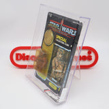 EWOK: ROMBA WITH COLLECTOR'S COIN! AFA GRADED 60 Y-EX POTF 92 BACK - NEW Authentic & Factory Sealed! (MOC Vintage Star Wars Figure)