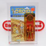JANN TOSH WITH COLLECTOR'S COIN! AFA GRADED 75+ Y-EX+/NM 12 BACK - NEW Authentic & Factory Sealed! (MOC Vintage Star Wars DROIDS Figure)