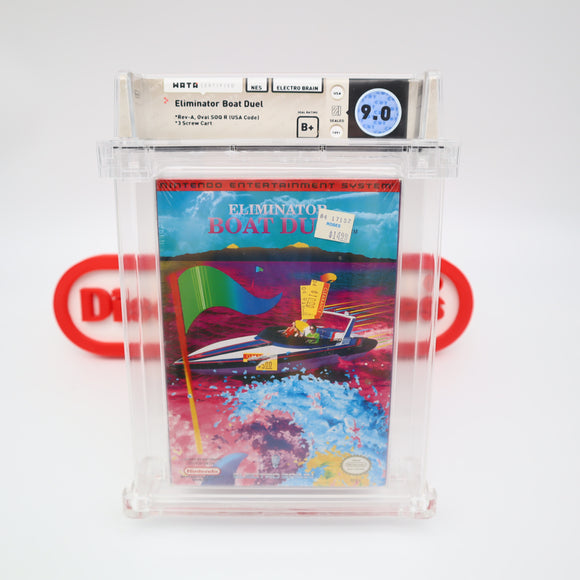ELIMINATOR BOAT DUEL - WATA GRADED 9.0 B+! NEW & Factory Sealed with Authentic H-Seam! (NES Nintendo)