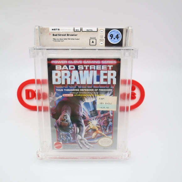 BAD STREET BRAWLER - WATA GRADED 9.4 A! NEW & Factory Sealed with Authentic H-Seam! (NES Nintendo)
