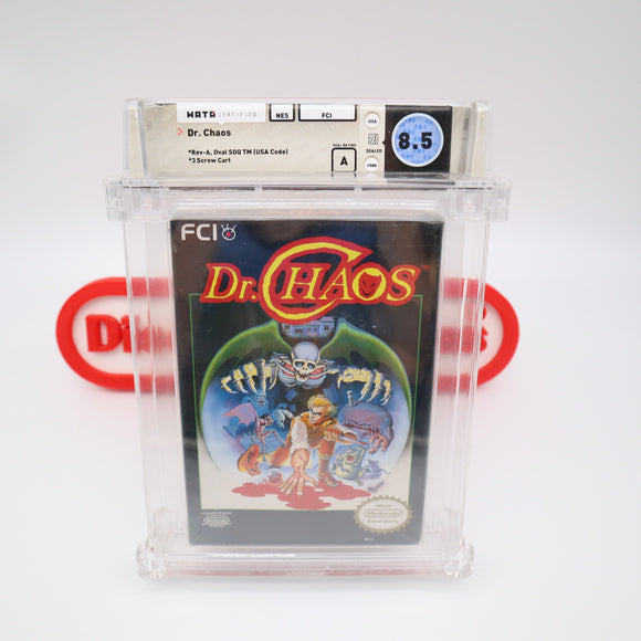 DR. CHAOS / DOCTOR CHAOS - WATA GRADED 8.5 A! NEW & Factory Sealed with Authentic H-Seam! (NES Nintendo)