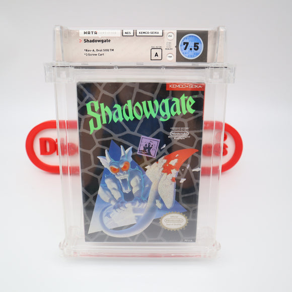 SHADOWGATE / SHADOW GATE - WATA GRADED 7.5 A! NEW & Factory Sealed with Authentic H-Seam! (NES Nintendo)
