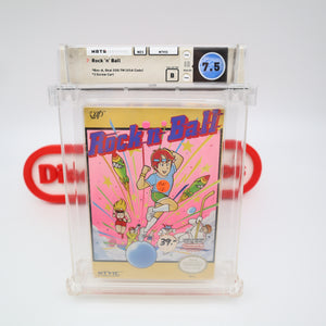 ROCK 'N' BALL PINBALL - WATA GRADED 7.5 B! NEW & Factory Sealed with Authentic H-Seam! (NES Nintendo)