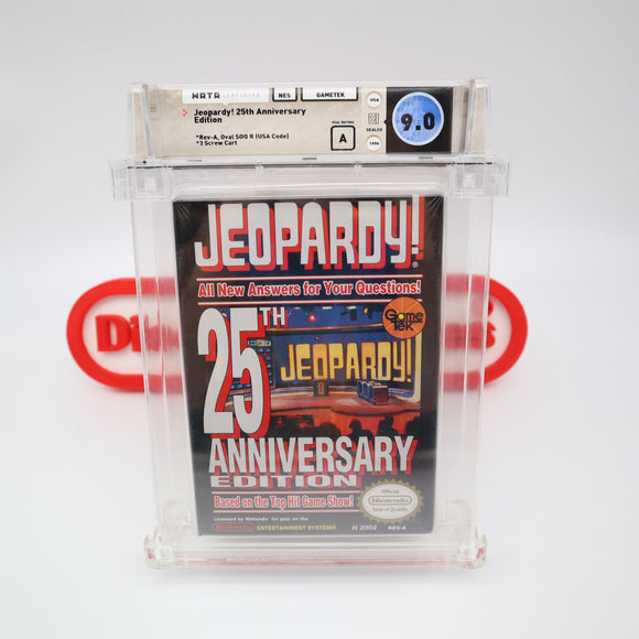 JEOPARDY: 25TH ANNIVERSARY EDITION - WATA GRADED 9.0 A! NEW & Factory Sealed with Authentic H-Seam! (NES Nintendo)