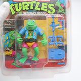 GENGHIS FROG - UNPUNCHED 1990 PLAYMATES - NEW Authentic & Factory Sealed + CASE! (MOC Vintage TMNT Figure)