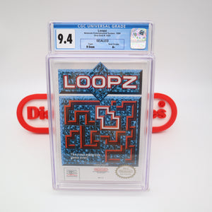 LOOPZ / LOOPS - CGC GRADED 9.4 A+! NEW & Factory Sealed with Authentic H-Seam! (NES Nintendo)