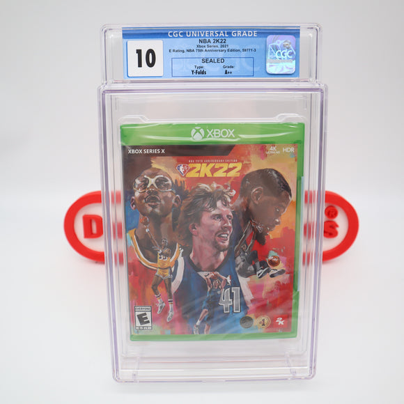 NBA 2K22 / 2022 75TH ANNIVERSARY EDITION (Dallas Luka Back!) - PERFECT GRADED CGC 10 A++! NEW & Factory Sealed! (XBox One)