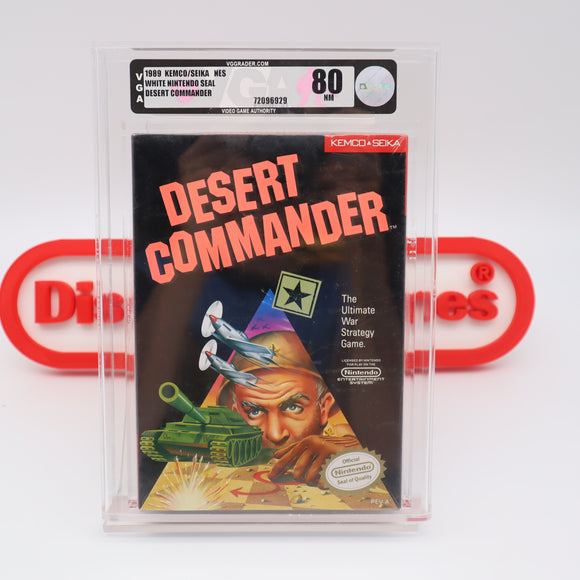 DESERT COMMANDER - VGA GRADED 80 NM SILVER! NEW & Factory Sealed with Authentic H-Seam! (NES Nintendo)