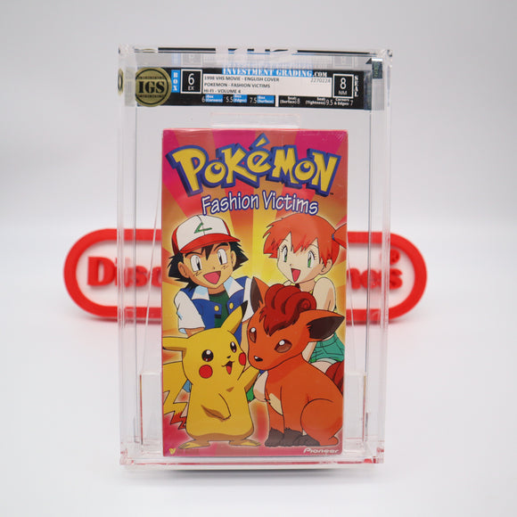 POKEMON: FASHION VICTIMS - IGS GRADED 6.0 BOX & 8.0 SEAL! NEW & Factory Sealed with Authentic H-Overlap Seam! (VHS)